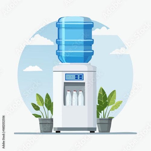 Pixel Art Water Cooler Illustration