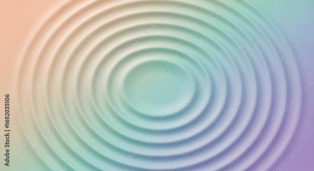 Fototapeta premium Soft pastel gradient background with concentric ripple effect.
