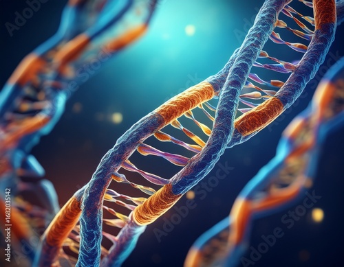 detailed chromosome rendering showing genetic material and heredity in a scientific and medical context
