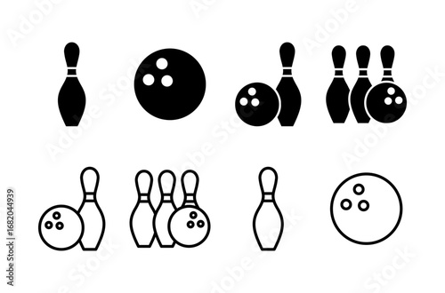 Bowling icon logo design. bowling ball and pin sign and symbol.