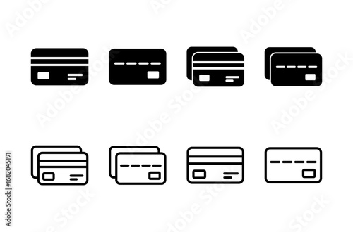 Credit card icon logo design. Credit card payment sign and symbol