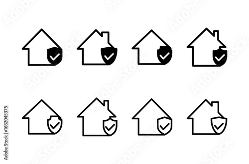 home insurance icon logo design. home protection sign and symbol