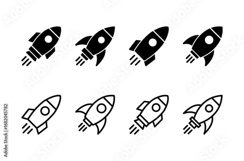 Rocket icon logo design. Startup sign and symbol. rocket launcher icon