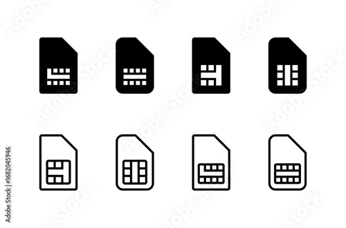 Sim card icon logo design. dual sim card sign and symbol
