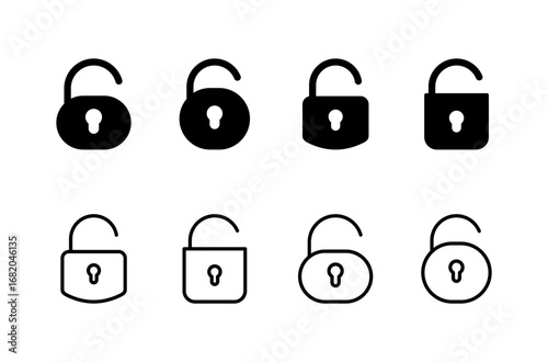 Unlock icon logo design. Unlock sign and symbol. unlocked padlock icon