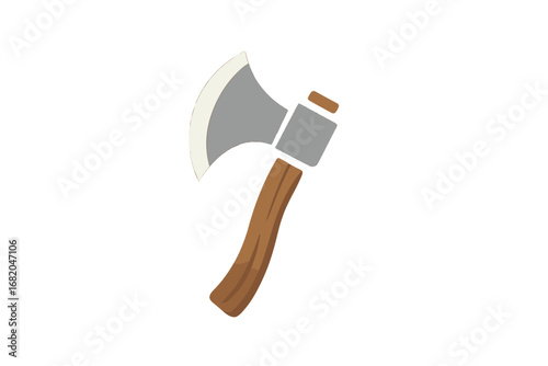 Axe Logo Design – A stylized depiction of a battle axe featuring a sharp blade and wooden handle set against a black backdrop