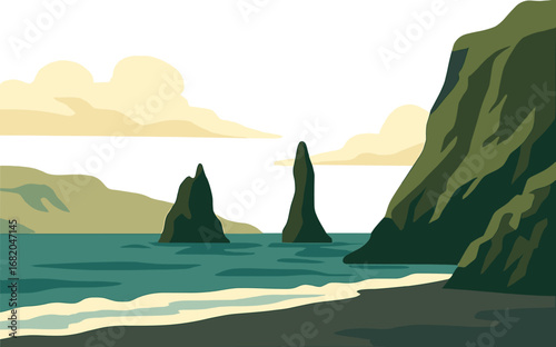 Explore Reynisfjara Beach in Iceland, where vibrant landscapes and stunning rock formations await