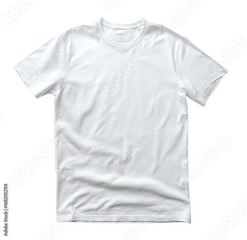 Blank white crew neck t-shirt, slightly wrinkled