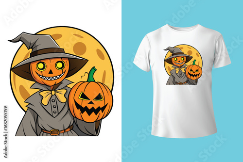 Happy halloween t shirt design flat design template