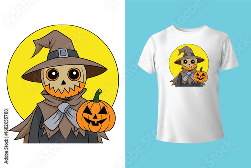 Happy halloween t shirt design flat design template