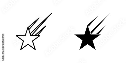  Falling Star icons space element night galaxy vector design.