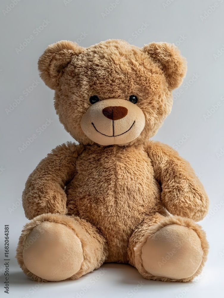Obraz premium Adorable Brown Teddy Bear Plush Toy: The Perfect Childhood Companion and Gift for Kids' Room Decor