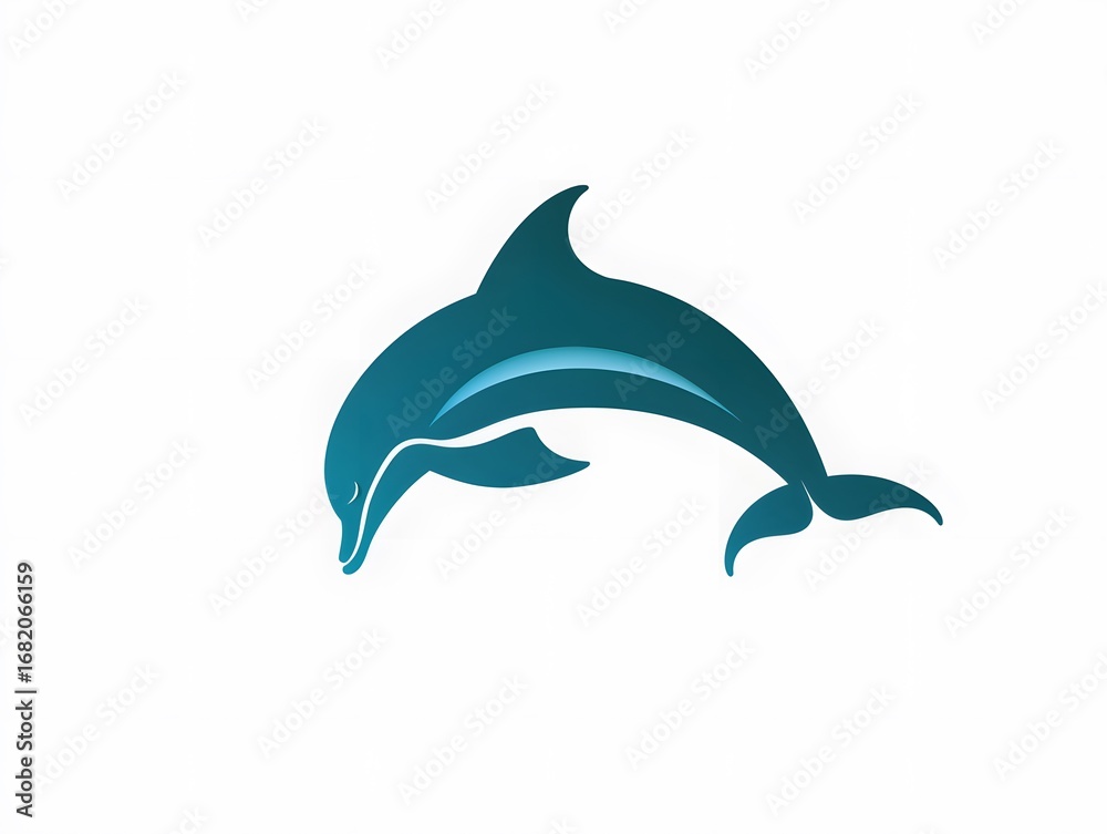 Fototapeta premium Dolphin Icon: Playful Marine Life and Ocean Conservation – Eco-Friendly Aquatic Adventure for Biodiversity Preservation