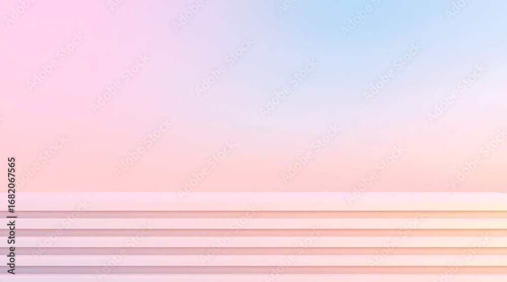 Fototapeta premium Abstract pastel stairs gradient background 3d Rendering.