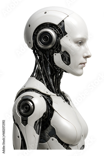 Futuristic Robotic Side Profile Art high quality realistic image.