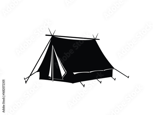 silhouette vector tent isolated with white background