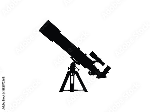 telescope silhouette vector isolated with white background 