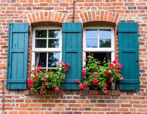 Rustic window with shutters