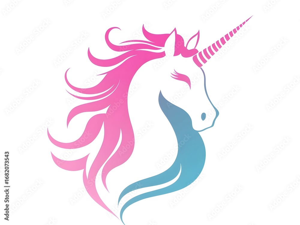 Fototapeta premium Colorful Fantasy Illustration of a Whimsical Unicorn Horse in a Mystical, Playful Design
