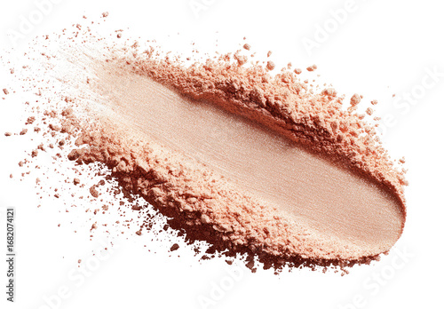 Peach-toned powder swirling,  textured