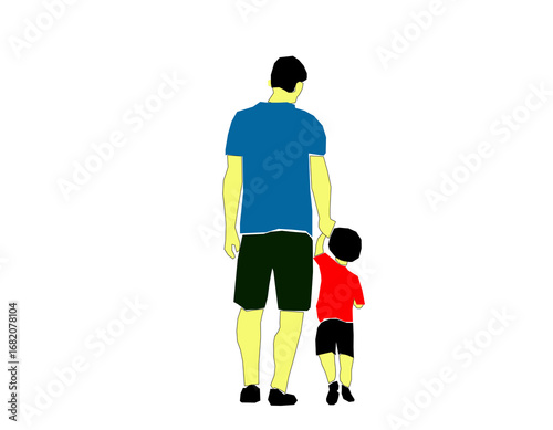 Father and Son Walking Together