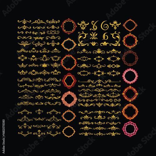 Retro Ornamental Frame and Border Collection Design Illustration