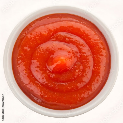 Red sauce in a white bowl (1)