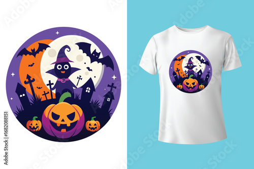 Halloween pumpkin t=shirt design vector