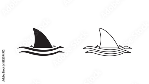 Sailboat on water outline icons with transparent background