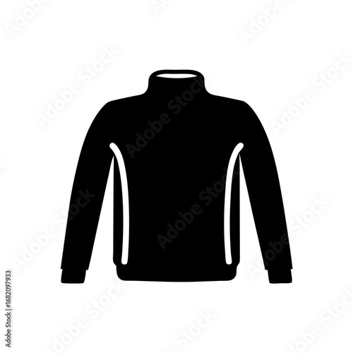Black sweatshirt vector icon with side contrast design for sports wear