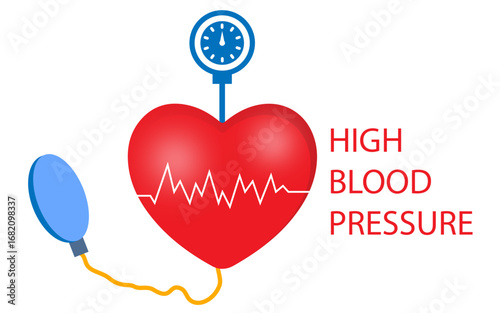 Hypertension Icon Stock Illustrations with heart symbol, high blood pressure, High Blood Pressure Icon Stock Illustrations
