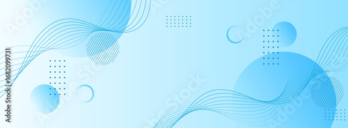 Modern light blue abstract background with dynamic wavy lines, fluid organic shapes, and geometric patterns, creating a clean digital design for various projects