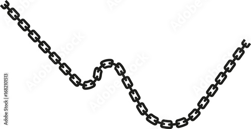 A fluid and organic wave made of interconnected chain links, forming a continuous and undulating pattern.
