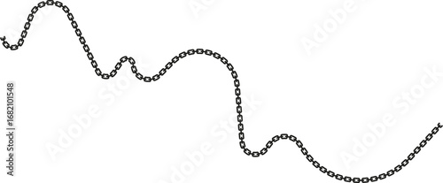 Chain links create a chaotic zigzag pattern with irregular and unpredictable direction changes.