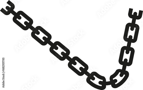 A zigzag structure with inconsistent angles and varying link sizes, forming an irregular shape.
