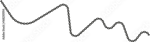 Chain-linked line divided into two branching paths, forming a split effect.