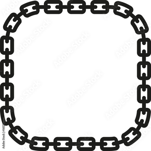 Chain-linked outline forming a square shape with smoothly rounded corners.