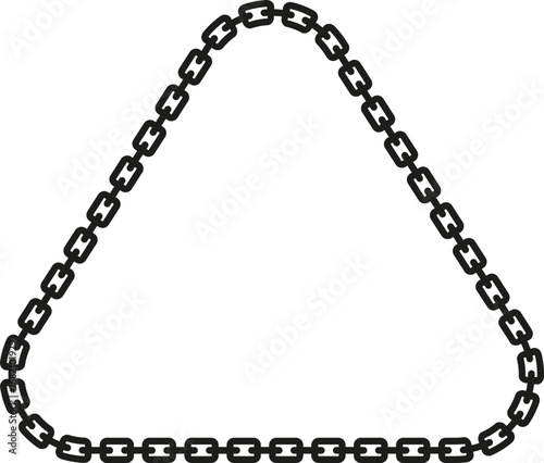 Chain-linked outline forming a triangle shape with smooth, curved corners.