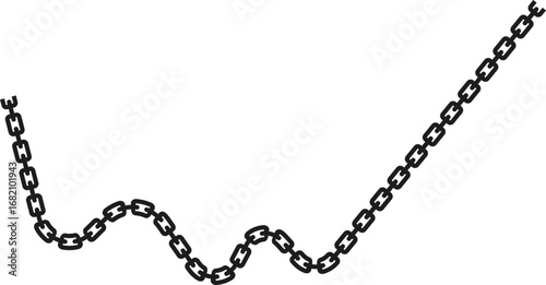 Chain-linked wavy line with varying thickness and inconsistent flow.