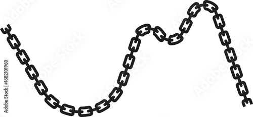 Chain-linked wavy line forming a zigzag shape with inconsistent angles and spacing.