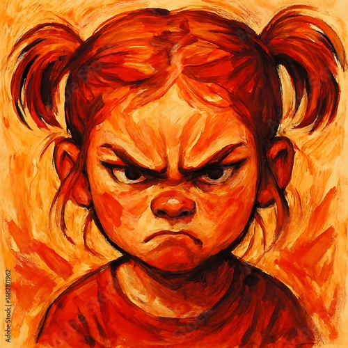 Girl's Burst of Anger: A Fierce Expression