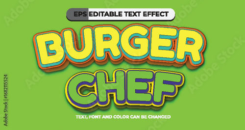 Burger Chef Editable Text Effect