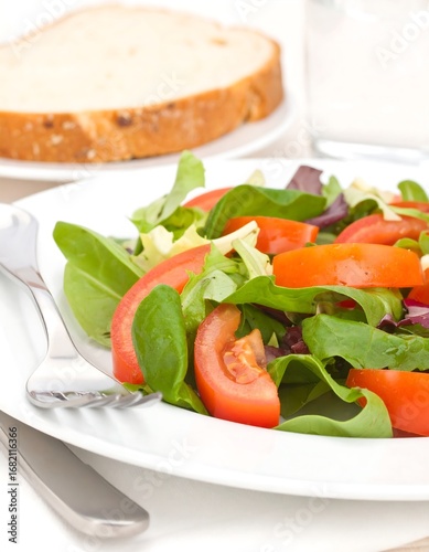 Wallpaper Mural Healthy salad with bread and milk Torontodigital.ca