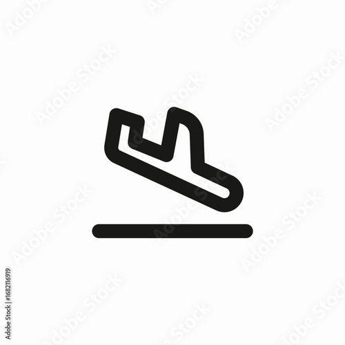 airplane landing icon sign vector