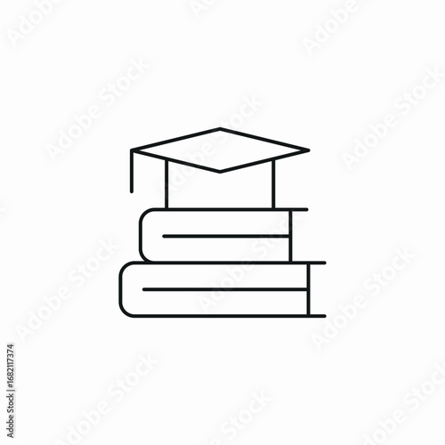books mortarboard icon sign vector