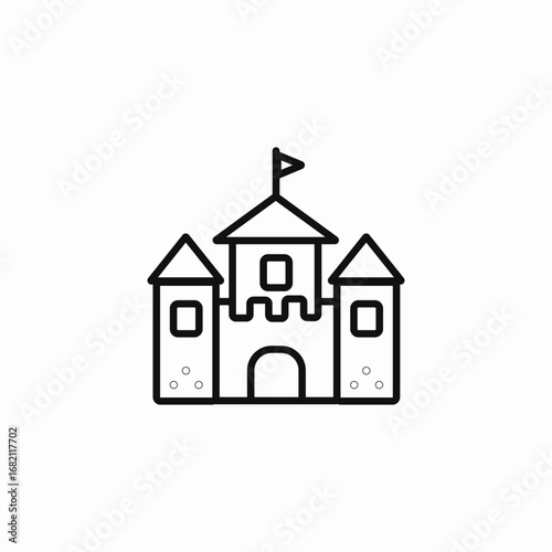 castle flag icon sign vector