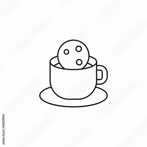 cookie tea icon sign vector