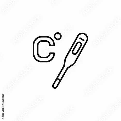 digital thermometer celsius degree body temperature measurement icon sign vector
