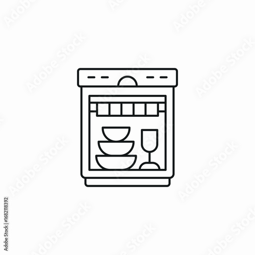 dish machine icon sign vector