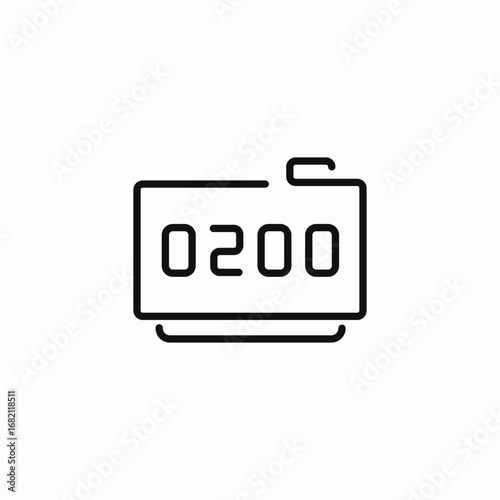 electronic display showing number 0200 counter icon sign vector